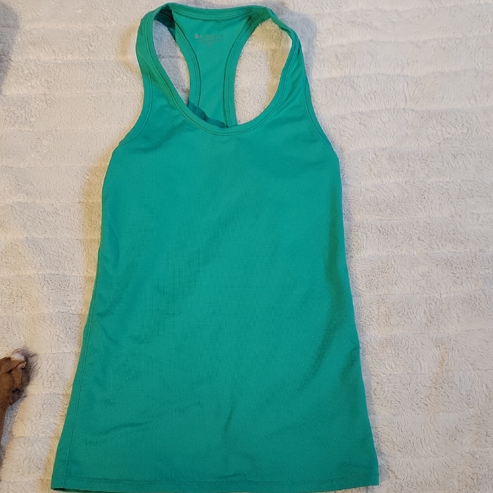 Athleta Fitted Green Sleeveless Tank Top
